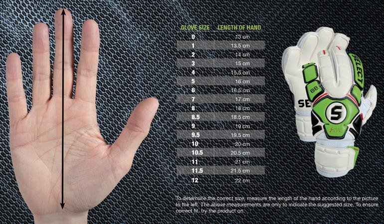 Goalkeeper Glove Size Chart